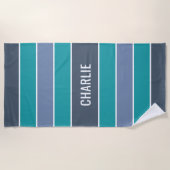 Streifen Pattern individuelle Name Badetuch (Vorderseite)