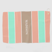 Streifen Pattern individuelle Name Golfhandtuch (Horizontal)