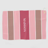 Streifen Pattern individuelle Name Golfhandtuch (Horizontal)