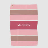 Streifen Pattern individuelle Name Golfhandtuch (Vorderseite)