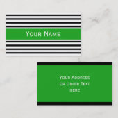 Streifen Pattern schmales Schwarz + Ihr Backg. & T Visitenkarte (Vorne/Hinten)