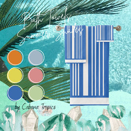 Streifen Perewinkle Blau & Weiß Badetücher Set