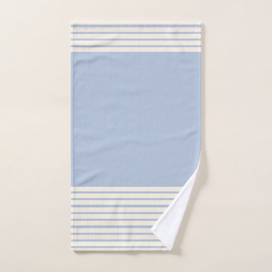 Streifen Periwinkle Blue Hues and Creme Badhandtuch Set (Handtuch)