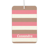 Streifen personalisieren rosa braun autolufterfrischer (Vorderseite)