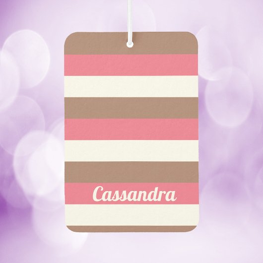 Streifen personalisieren rosa braun autolufterfrischer