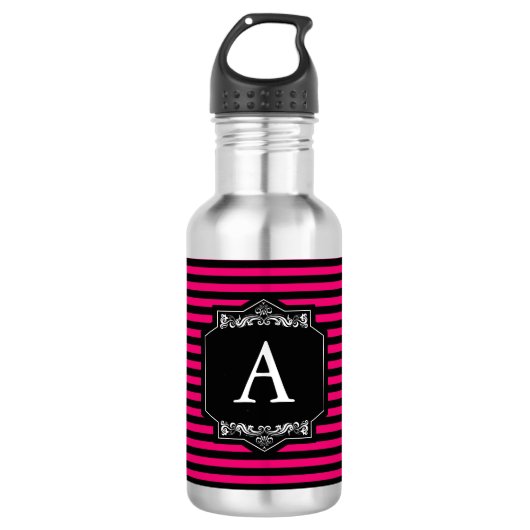Streifen Pink Flasche des Wassers Squeeze Trinkflasche (Vorderseite)