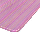 Streifen Pink Pastel Retro Glas Schneidebrett (Ecke)