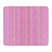 Streifen Pink Pastel Retro Glas Schneidebrett (Vorderseite)