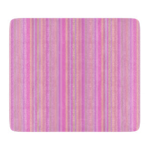 Streifen Pink Pastel Retro Glas Schneidebrett