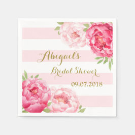 Streifen Pink Wasserfarbe Brautparty Napkins Serviette