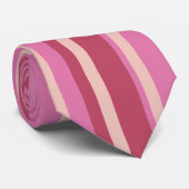 Streifen Pink Yellow Beige Lines Neck Tie Krawatte (Gerollt)