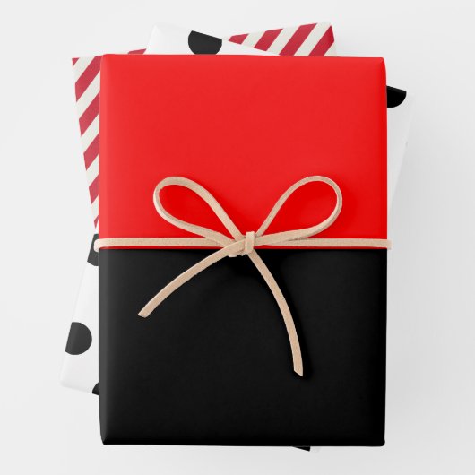 Streifen Polka Dot Rot und Schwarz Geschenkpapier Set (Beispiel)