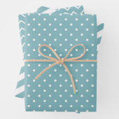 Streifen Polka Dot Zig Zag Muster Aquamarin Blue Geschenkpapier Set (Beispiel)