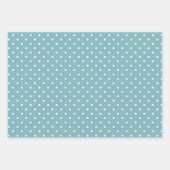 Streifen Polka Dot Zig Zag Muster Aquamarin Blue Geschenkpapier Set (Vorderseite)