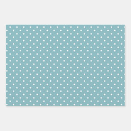 Streifen Polka Dot Zig Zag Muster Aquamarin Blue Geschenkpapier Set