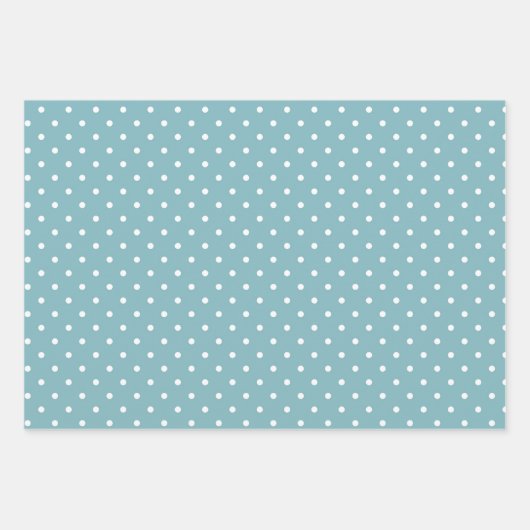 Streifen Polka Dot Zig Zag Muster Aquamarin Blue Geschenkpapier Set (Vorderseite)