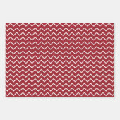Streifen Polka Dot Zig Zag Muster Red White Geschenkpapier Set (Vorderseite 3)