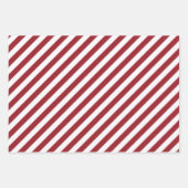 Streifen Polka Dot Zig Zag Muster Red White Geschenkpapier Set (Vorderseite 2)