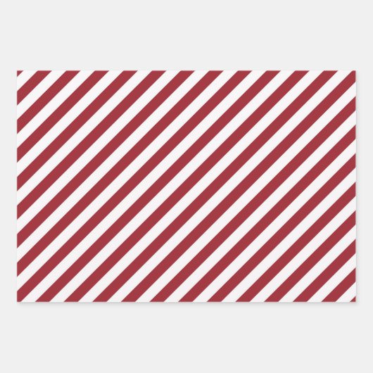 Streifen Polka Dot Zig Zag Muster Red White Geschenkpapier Set (Vorderseite 2)