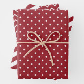 Streifen Polka Dot Zig Zag Muster Red White Geschenkpapier Set (Beispiel)