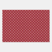 Streifen Polka Dot Zig Zag Muster Red White Geschenkpapier Set (Vorderseite)