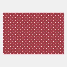 Streifen Polka Dot Zig Zag Muster Red White Geschenkpapier Set