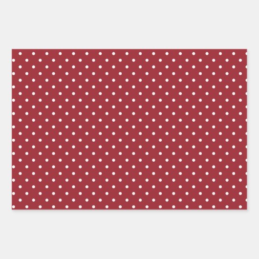 Streifen Polka Dot Zig Zag Muster Red White Geschenkpapier Set (Vorderseite)