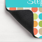 Streifen Polka Dots Anpassbare Monogramm-Maus-Pad Mousepad (Ecke)