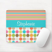 Streifen Polka Dots Anpassbare Monogramm-Maus-Pad Mousepad (Mit Mouse)