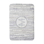 Streifen-Punkt-Silber-weißer Bad-Dekor metallisch Badematte (Vorderseite Vertikal)