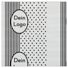 Streifen Punkte Medaillon für eigenes Logo Initial Stoff