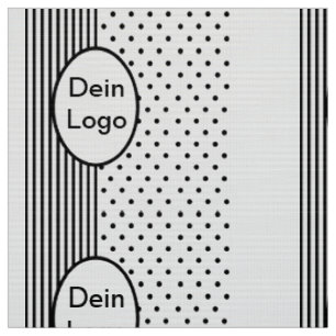Streifen Punkte Medaillon für eigenes Logo Initial Stoff
