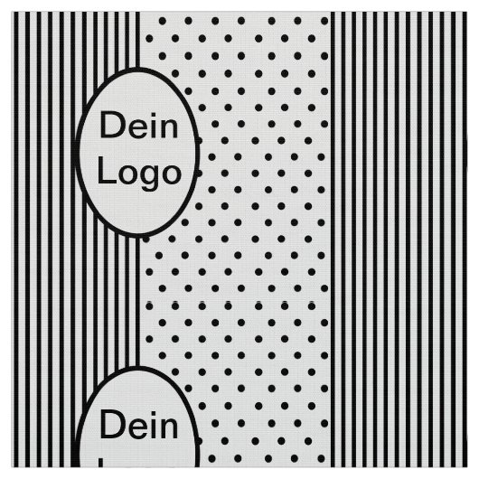 Streifen Punkte Medaillon für eigenes Logo Initial Stoff (Muster)