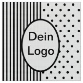 Streifen Punkte Medaillon für eigenes Logo Initial Stoff (Nahaufnahme)