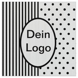 Streifen Punkte Medaillon für eigenes Logo Initial Stoff
