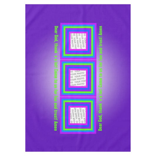 Streifen Quadrat Rahmen farbig 03 + Ihr Foto Tischdecke (Vorderseite)