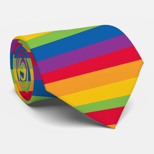Streifen Rainbow Pride Krawatte (Gerollt)