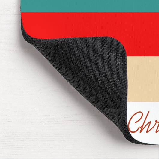 Streifen Retro mehrfarbig Mousepad (Ecke)