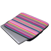 Streifen Retro multicolors Laptopschutzhülle (Vorne Knopf)