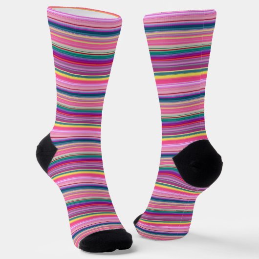 Streifen Retro multicolors Socken (Gewinkelt)