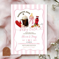 Streifen Rosa BBQ Windeln und Bier Mädchen Baby-Pa