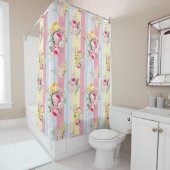 Streifen Rosa Blüte Duschvorhang (Beispiel)