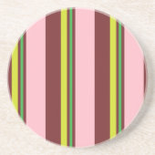 Streifen/rosa Burgund Gelb/Limettengrün Sandstein Untersetzer (Vorne)