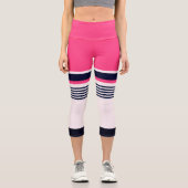 Streifen rosa capri leggings (Vorderseite)
