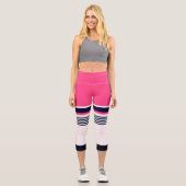 Streifen rosa capri leggings (Vorderseite)