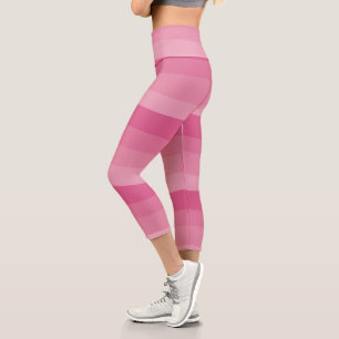Streifen - rosa capri leggings