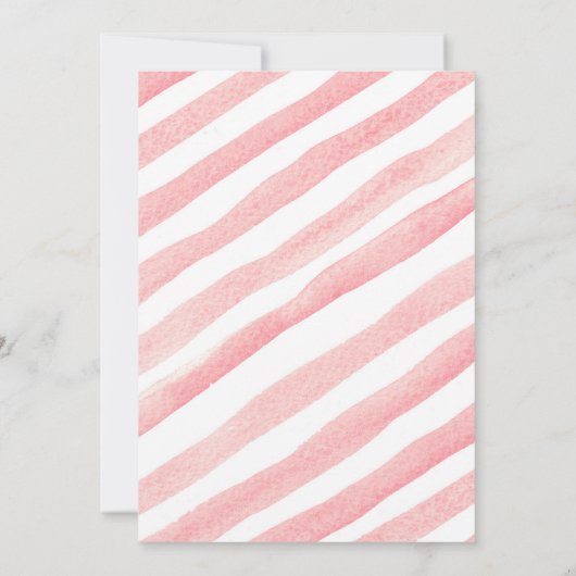 Streifen Rosa Galentinstag Abendessen Valentine Einladung (Rückseite)