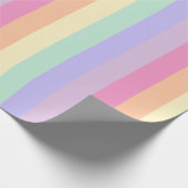Streifen Rosa Gelb Lila Pastellfarben Geschenkpapier (Ecke)