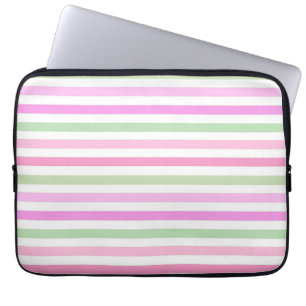 Streifen, rosa, grün laptopschutzhülle