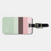 Streifen rosa, grün und braun gepäckanhänger (Vorderseite horizontal)
